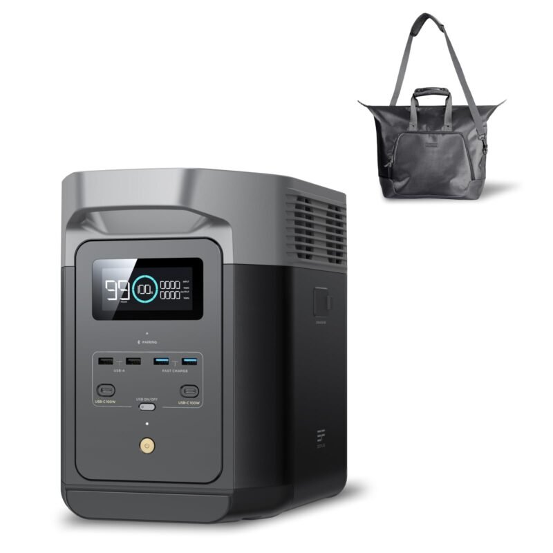EF ECOFLOW Portable Power Station DELTA 2, 1024Wh LiFePO4 (LFP) Battery, 1800W AC/100W USB-C Output, Solar Generator(Solar Panel Optional) for Home Backup Power, Camping & RVs