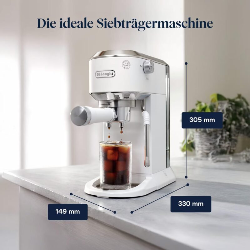 De'Longhi Dedica Style EC685.M Espresso Machine – Slim 15 cm Design, Milk Frother, 15-Bar Pressure, 1L Water Tank, Compatible with Ground Coffee & ESE Pods, Stainless Steel - Image 60