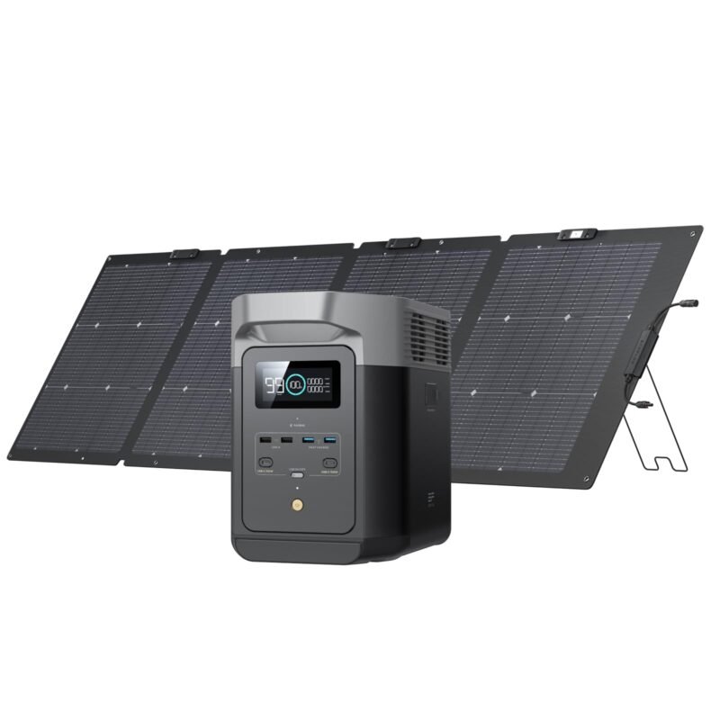 EF ECOFLOW Portable Power Station DELTA 2, 1024Wh LiFePO4 (LFP) Battery, 1800W AC/100W USB-C Output, Solar Generator(Solar Panel Optional) for Home Backup Power, Camping & RVs - Image 2