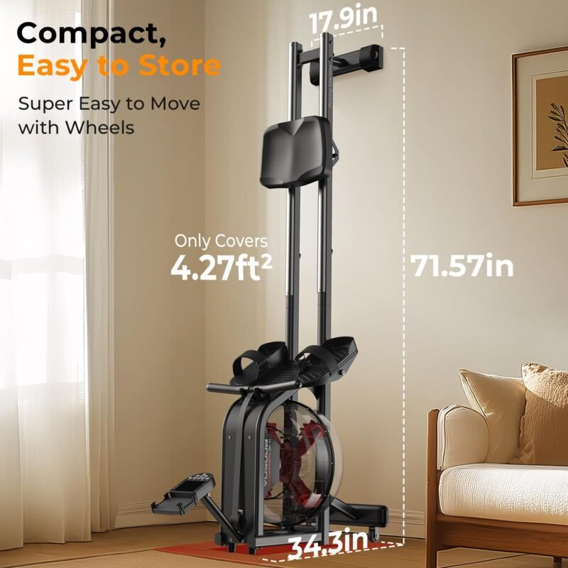 YOSUDA Magnetic/Water Rowing Machine 350 LB Weight Capacity - Foldable Rower for Home Use with Bluetooth, App Supported, Tablet Holder and Comfortable Seat Cushion - Image 30
