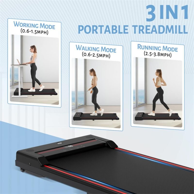 Sperax Walking Vibration Pad with APP, 3 in 1 Under Desk Treadmill, 2.5HP Low Noise Walking Treadmill Pad with Remote Control,Portable Treadmills for Home Office - Image 17
