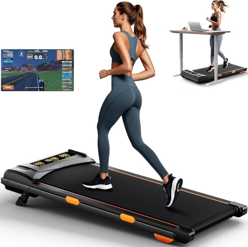 4.0/7.8MPH Walking Pad Treadmill with Folding Slope, Larger Screen Display Under Desk Treadmill 300 lb Capacity, Portable Treadmills for Small Spaces, Home, Work for Smart APP - Image 15