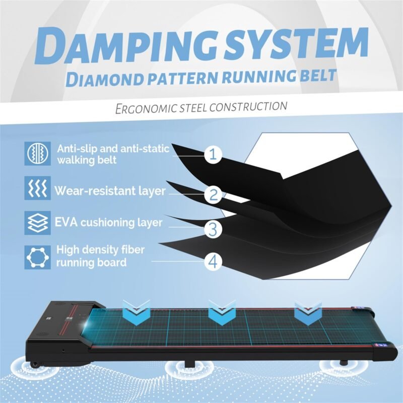 Sperax Walking Vibration Pad with APP, 3 in 1 Under Desk Treadmill, 2.5HP Low Noise Walking Treadmill Pad with Remote Control,Portable Treadmills for Home Office - Image 14
