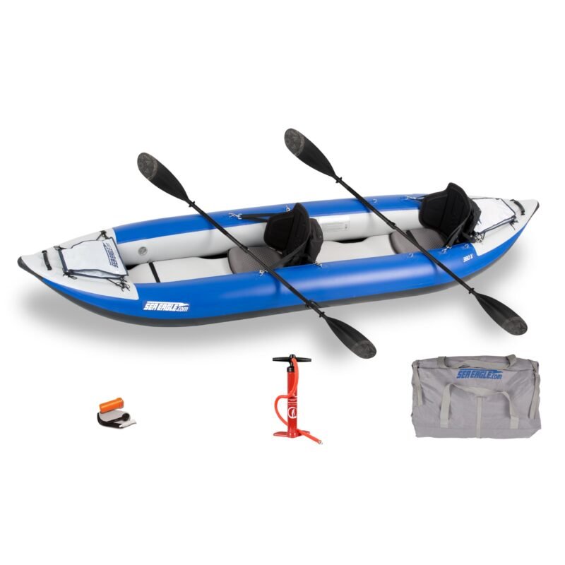 Sea Eagle 380X 12'6" Explorer Inflatable Kayak- Fishing, Touring, Camping, Exploring &White Watering-Self Bailing, Removable Skeg, Drop Stitch Floor - Image 4