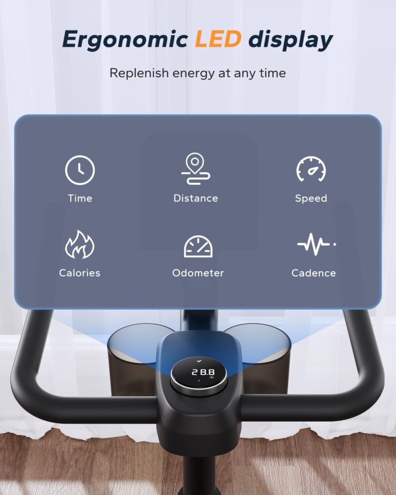 MERACH Exercise Bike, Brake Pad Stationary Bike with Exclusive App, Low Noise Indoor Cycling Bike with 300lbs Weight Capacity, Tablet Mount and Fitness Courses for Weight Loss - Image 12