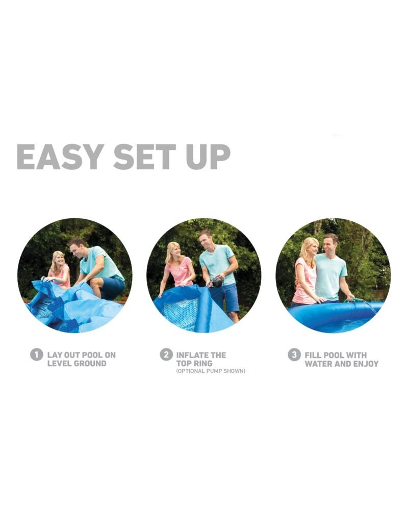 Intex 28167EH Easy Set Inflatable Pool Set – 15ft (4.57m) x 48in (122cm) Round Above Ground Pool with 1,000 GPH Pump, Ladder, Cover & Ground Cloth – 3,736 Gallon (14,141L) Capacity – 3-Ply PVC - Image 46