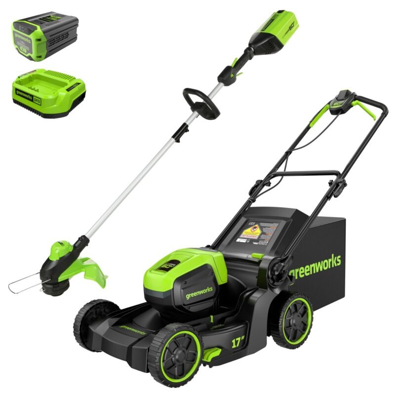 Greenworks 60V 17" Brushless (Push) Lawn Mower, 4.0Ah Battery and 3A Charger - Image 2