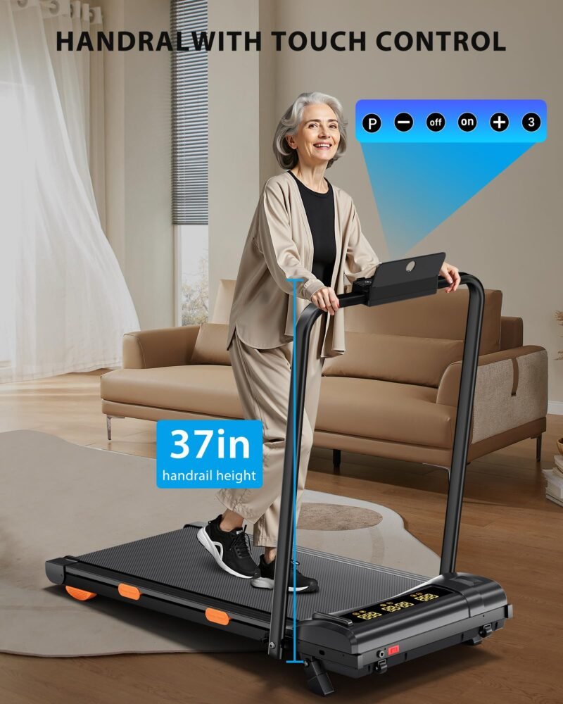 4.0/7.8MPH Walking Pad Treadmill with Folding Slope, Larger Screen Display Under Desk Treadmill 300 lb Capacity, Portable Treadmills for Small Spaces, Home, Work for Smart APP - Image 7