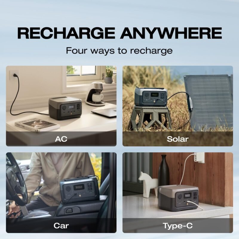 EF ECOFLOW Portable Power Station RIVER 2, 256Wh LiFePO4 Battery/ 1 Hour Fast Charging, 2 Up to 600W AC Outlets, Solar Generator (Solar Panel Optional) for Outdoor Camping/RVs/Home Use - Image 18