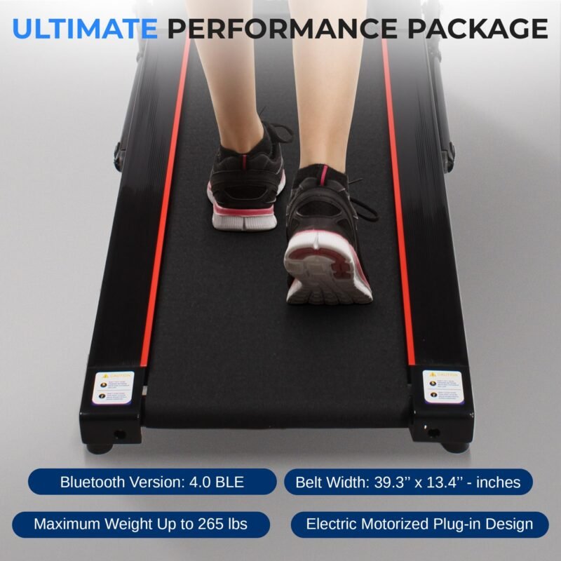SereneLife Electric Folding Treadmill Exercise Machine - Smart Compact Digital Fitness Treadmill Workout Trainer w/Bluetooth App Sync, Manual Incline Adjustment, for Walking, Running, Gym - Image 40