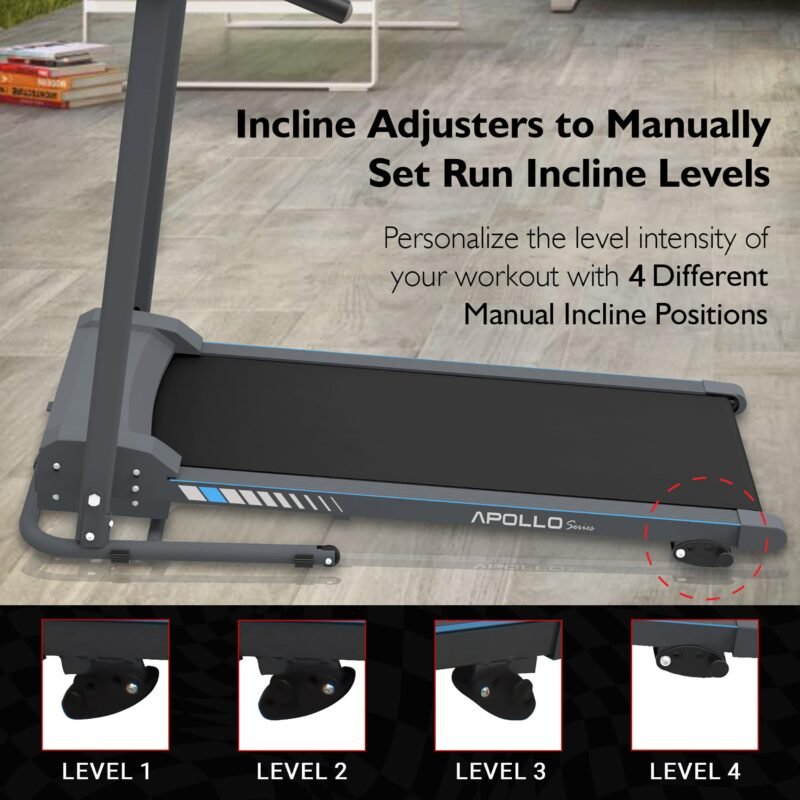 SereneLife Electric Folding Treadmill Exercise Machine - Smart Compact Digital Fitness Treadmill Workout Trainer w/Bluetooth App Sync, Manual Incline Adjustment, for Walking, Running, Gym - Image 30