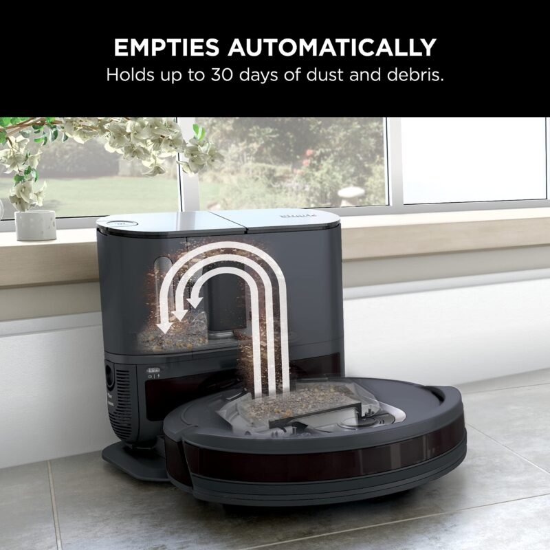 Shark UR2500SR AI Ultra Robot Vacuum with Self-Empty Base, 30-Day Bagless Capacity, LIDAR Navigation, Smart Mapping, Pet Hair Pickup, Alexa/WiFi Compatible, Black/Silver - Image 14