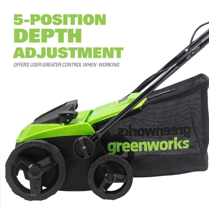 Greenworks 13 Amp 14-Inch Corded Dethatcher / Scarifier, DT13B00 - Image 5
