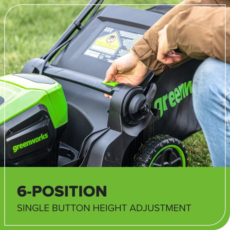 Greenworks 60V 17" Brushless (Push) Lawn Mower, 4.0Ah Battery and 3A Charger - Image 9