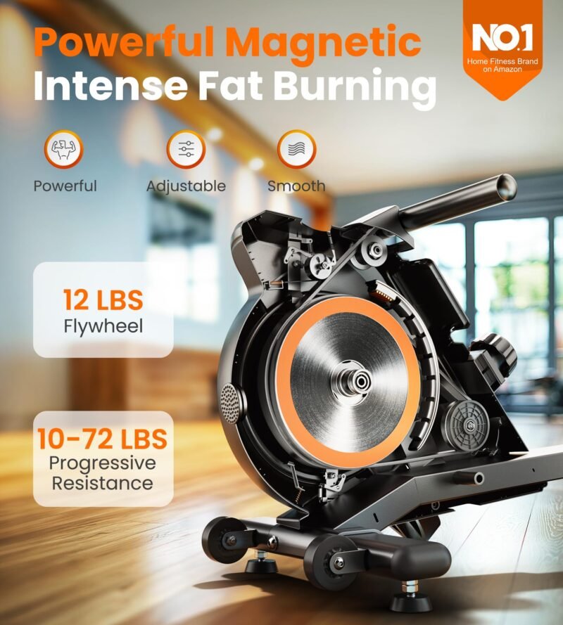YOSUDA Magnetic/Water Rowing Machine 350 LB Weight Capacity - Foldable Rower for Home Use with Bluetooth, App Supported, Tablet Holder and Comfortable Seat Cushion - Image 5