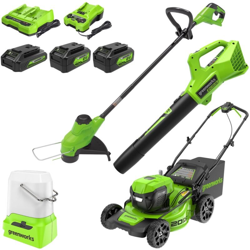 Greenworks 48V (2 x 24V) 17" Brushless Cordless (Push) Lawn Mower, (2) 4.0Ah Batteries and Dual Port Rapid Charger Included - Image 5