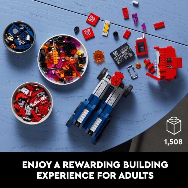 LEGO Icons Optimus Prime Transformers Set 10302 – 2-in-1 Robot and Truck Collectible Model Kit for Adults with Weapons & Accessories – Build & Display Autobot Leader – 1,508 Pieces - Image 7
