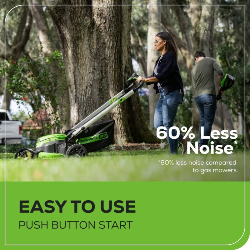 Greenworks 60V 17" Brushless (Push) Lawn Mower, 4.0Ah Battery and 3A Charger - Image 39