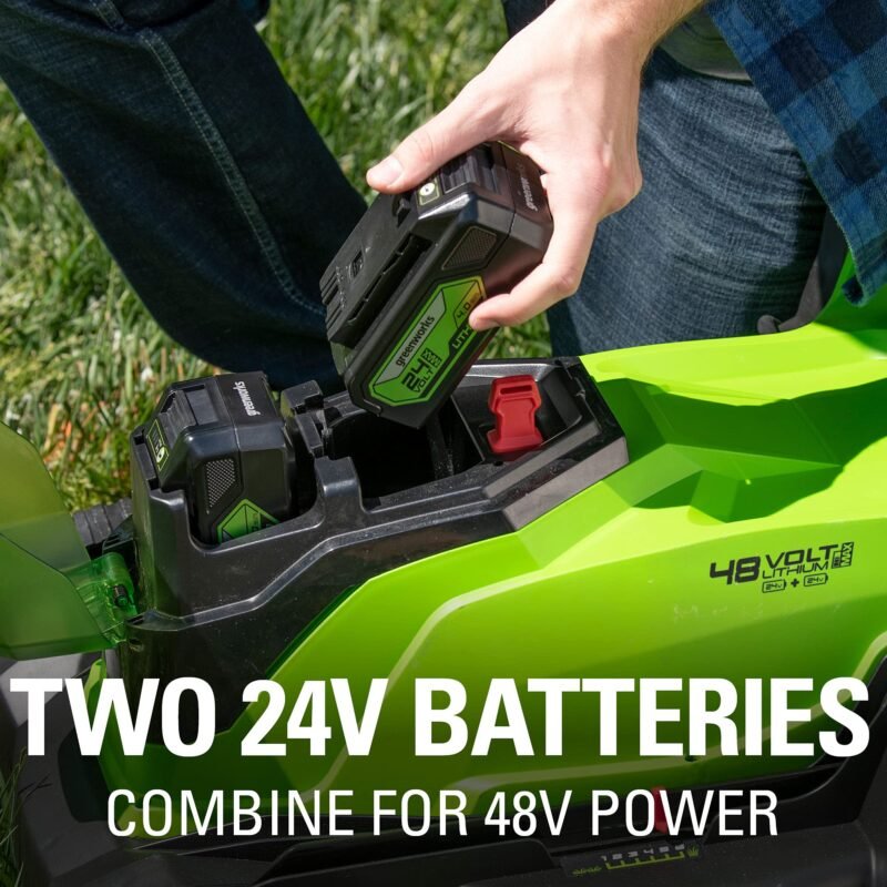 Greenworks 48V (2 x 24V) 17" Brushless Cordless (Push) Lawn Mower, (2) 4.0Ah Batteries and Dual Port Rapid Charger Included - Image 75
