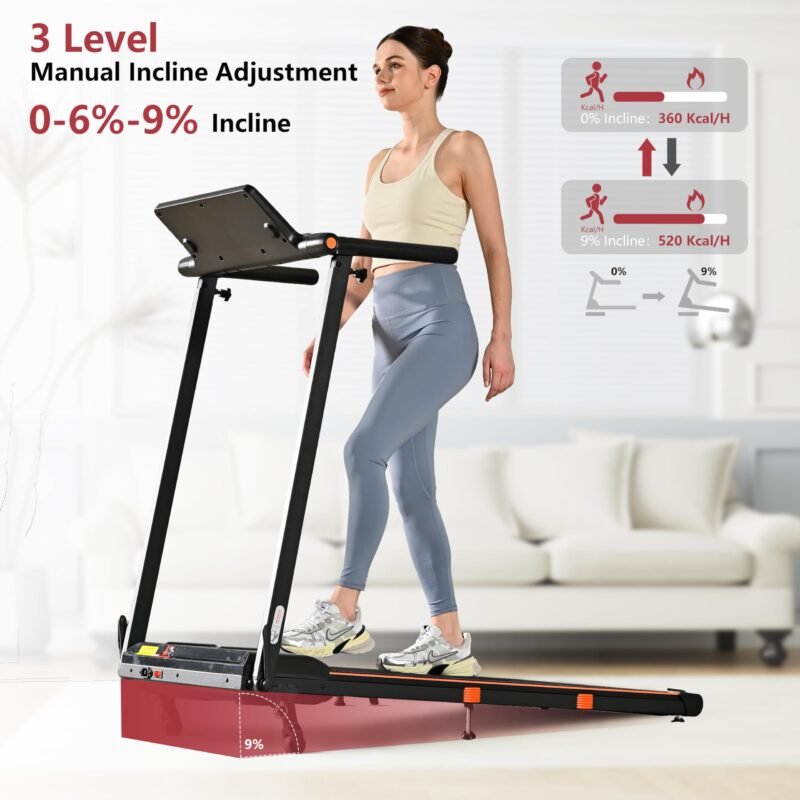 3 in 1 Under Desk Treadmill With Incline - Walking Pad With Removable Desk Workstation, 3.5HP Foldable Compact for Home Small Office - Wristband Remote Control - Image 10