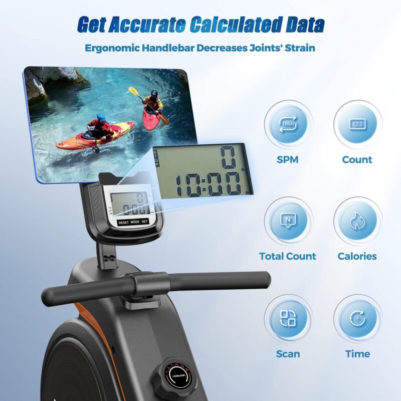 YOSUDA Magnetic/Water Rowing Machine 350 LB Weight Capacity - Foldable Rower for Home Use with Bluetooth, App Supported, Tablet Holder and Comfortable Seat Cushion - Image 22